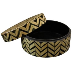 Home Nature Caja Decorativa Mdf Redonda