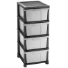 Cajonera Clásica 4 con Cajones Negro con Gris Elif