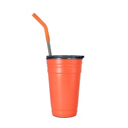 Party Cup Vaso De Acero 20 Oz Naranja Neon