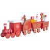 Figura Decorativa Edición Navidad Tren Rojo y Dorado 4 Piezas Running Decora