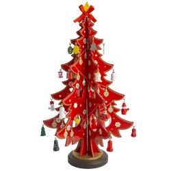 Figura Decorativa Árbol de Navidad Rojo 33 cm Running Decora