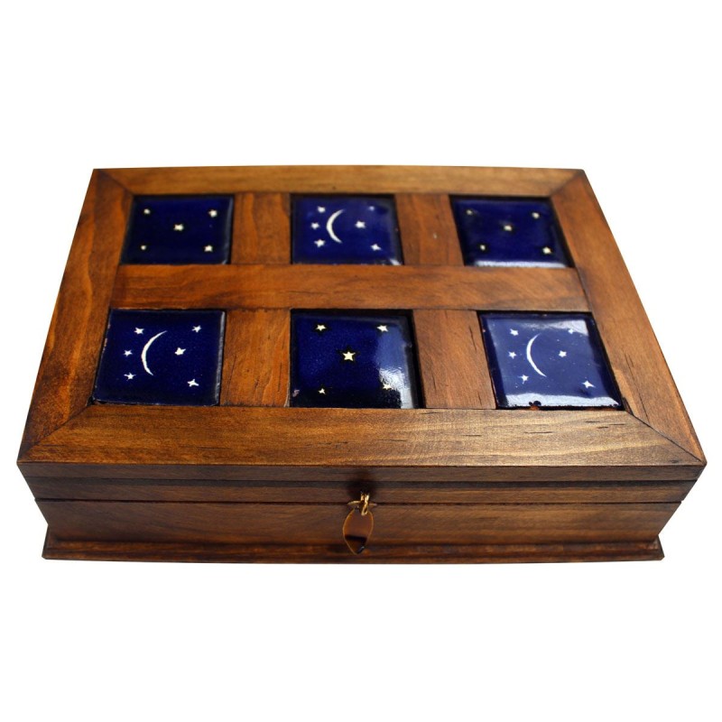 Caja alhajera Viejo Arte mini 6 azulejos - Artesanía