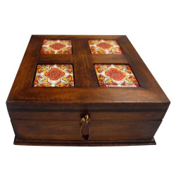 Caja alhajera Viejo Arte mini 4 azulejos - Artesanía