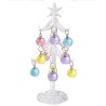 Figura Decorativa Árbol de Navidad Diseño Vidrio 15 cm con Esferas Color Pastel Running Decora