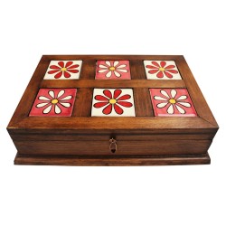 Caja alhajera Viejo Arte 6 azulejos 5 x 5 - Artesanía