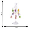 Figura Decorativa Árbol de Navidad Diseño Vidrio 15 cm con Esferas de Búhos Running Decora