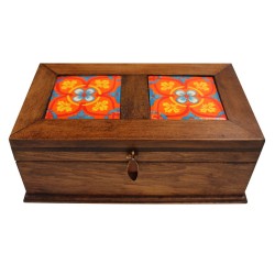 Caja alhajero Viejo Arte 2 azulejos 5x5 - Artesanía