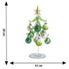 Figura Decorativa Árbol de Navidad Diseño Vidrio 20 cm con Esferas Verdes y Plateadas Running Decora