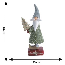 Figura Decorativa Edición Navidad Santa Claus 28 cm y Árbol de Navidad Dorado Running Decora