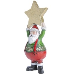 Figura Decorativa Edición Navidad Santa Claus 22 cm y Estrella Running Decora