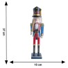 Figura Decorativa Edición Navidad Cascanueces Azul Glitter y Rojo 38 cm con Espada Running Decora
