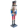 Figura Decorativa Edición Navidad Cascanueces Azul Glitter y Rojo 38 cm con Espada Running Decora