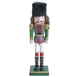 Figura Decorativa Edición Navidad Cascanueces Multicolor Glitter 25 cm con Busby Y Fusible Running Decora
