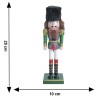 Figura Decorativa Edición Navidad Cascanueces Multicolor Glitter 25 cm con Busby Y Fusible Running Decora