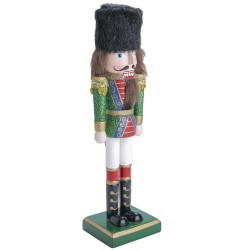 Figura Decorativa Edición Navidad Cascanueces Multicolor Glitter 25 cm con Busby Y Fusible Running Decora