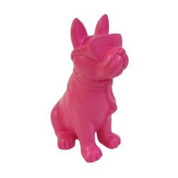 Figura Decorativa Diseño Moderno Cachorro Boston Terrier Rosa Sagebrook