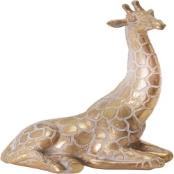 Figura Decorativa Diseño Moderno Jirafa Dorada Sentada Sagebrook