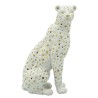 Figura Decorativa Diseño Moderno Leopardo Sentado Blanco con Dorado Sagebrook