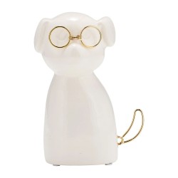 Figura Decorativa Diseño Moderno Puppy con Lentes Dorados Sagebrook