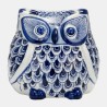 Figura Decorativa Diseño Moderno Búho Enigmático Azul con Blanco Sagebrook