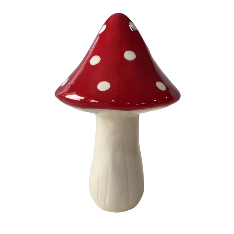 Figura Decorativa Diseño Moderno Hongo de Hada Rojo con Blanco Sagebrook