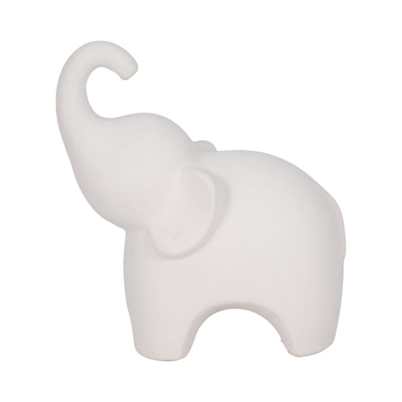 Figura Decorativa Diseño Moderno Elefante Blanco Textura Rugosa Sagebrook