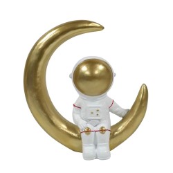 Figura Decorativa Diseño Moderno Astronauta Sobre la Luna Sagebrook