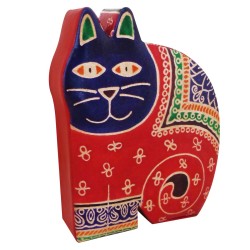 Alcancía de cuero gato - Artesanía