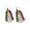 Aretes Artesanales Tejido Cascada Triangular Edición Fiestas Patrias Tricolor Chaquira