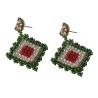Aretes Artesanales Tejido Rombos Edición Fiestas Patrias Tricolor Chaquira