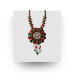 Collar Artesanal Girasol Edición Fiestas Patrias Tricolor Chaquira