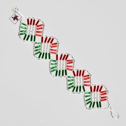 Pulsera Artesanal Rombos Edición Fiestas Patrias Tricolor Chaquira