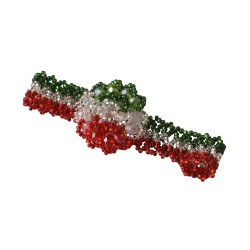 Pulsera Artesanal Tejida con Flor Grande Edición Fiestas Patrias Tricolor Chaquira