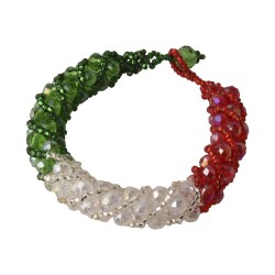 Pulsera Artesanal Cuencas Grandes Edición Fiestas Patrias Tricolor Chaquira