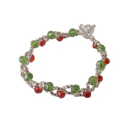 Pulsera Artesanal Trenzada Cuencas Edición Fiestas Patrias Tricolor Chaquira