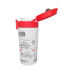 Vaso Térmico Steiner Acero Inoxidable Divertido Diseño Blanco-Rojo 350 ml