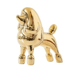 Figura Decorativa HK Flolenco Perro de pie dorado