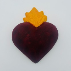 Figura Decorativa Artesanal Corazón Sagrado
