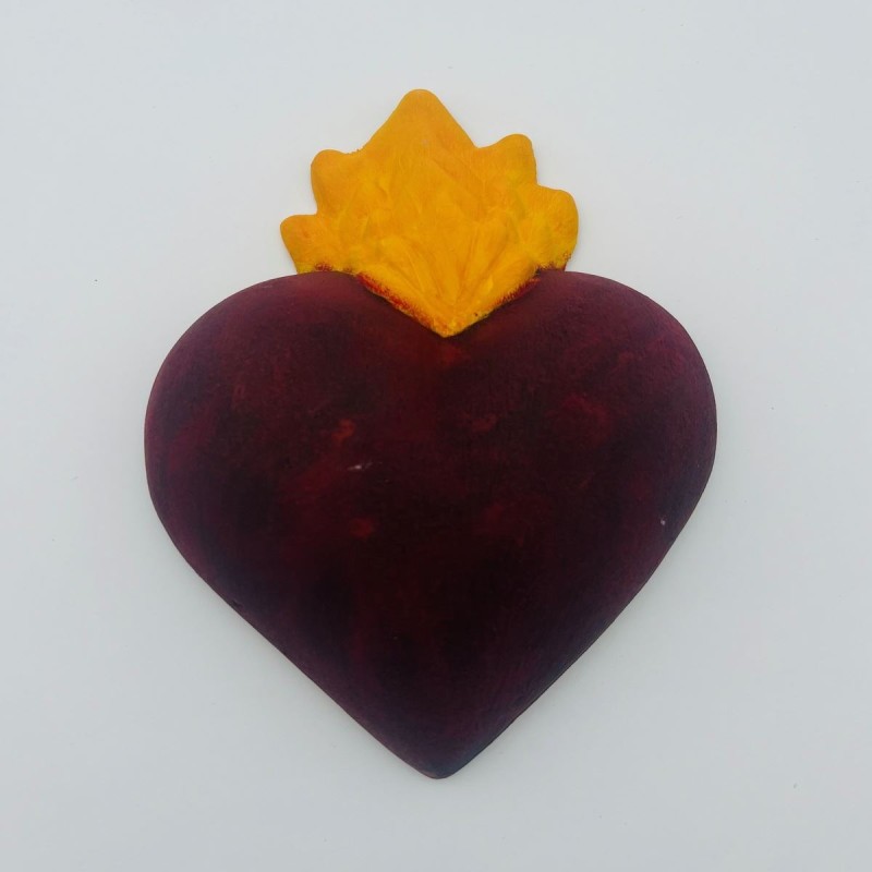 Figura Decorativa Artesanal Corazón Sagrado