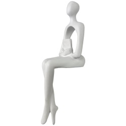 Figura Decorativa Concepts Life Diseño Silueta Blanco Deconstruida Sujetando Libro