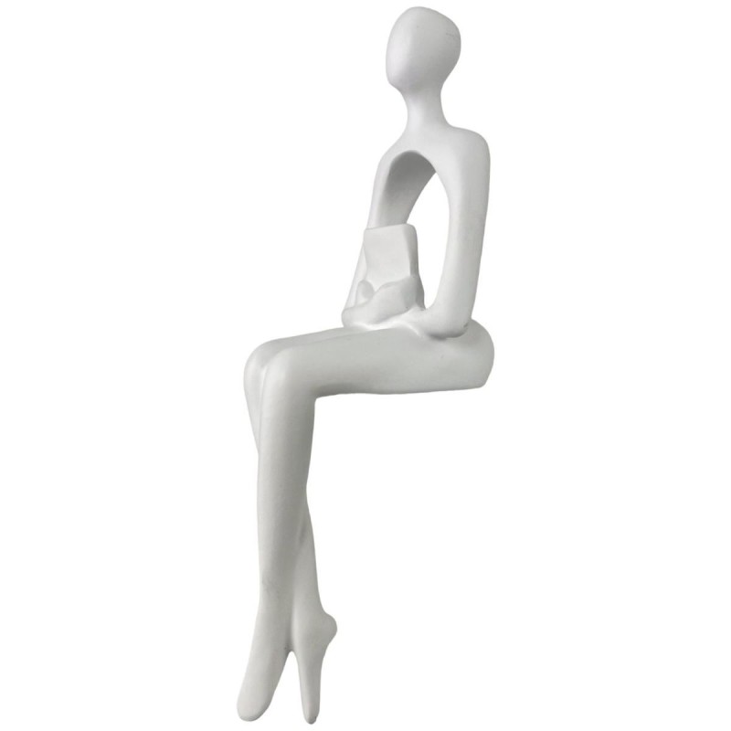Figura Decorativa Concepts Life Diseño Silueta Blanco Deconstruida Sujetando Libro