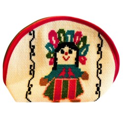 Cosmetiquera Muñeca Artesanal Bordada