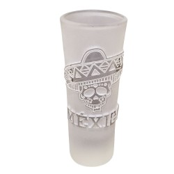 Vaso Tequilero Cristal Diseño Artesanal Grabado Calavera 2oz