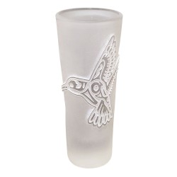 Vaso Tequilero Cristal Diseño Artesanal Grabado Colibrí 2oz