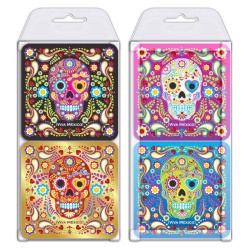 Set Portavasos Blue Line Diseño Tradiciones Mexicanas 4 Piezas