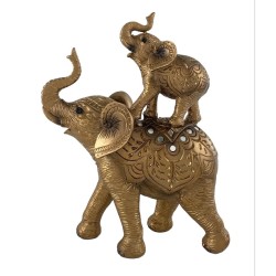 Figura Decorativa Elefante con Bebe 20X9X25CM