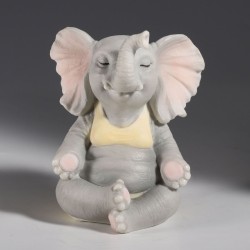 Figura Decorativa Yoga Elefante Posición de Loto
