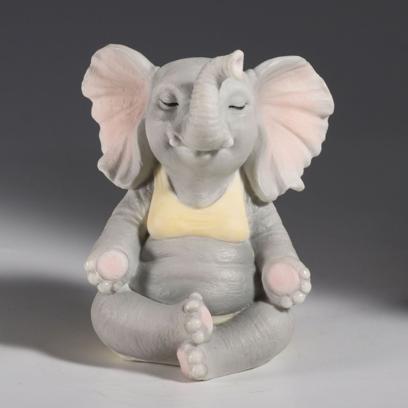 Figura Decorativa Yoga Elefante Posición de Loto