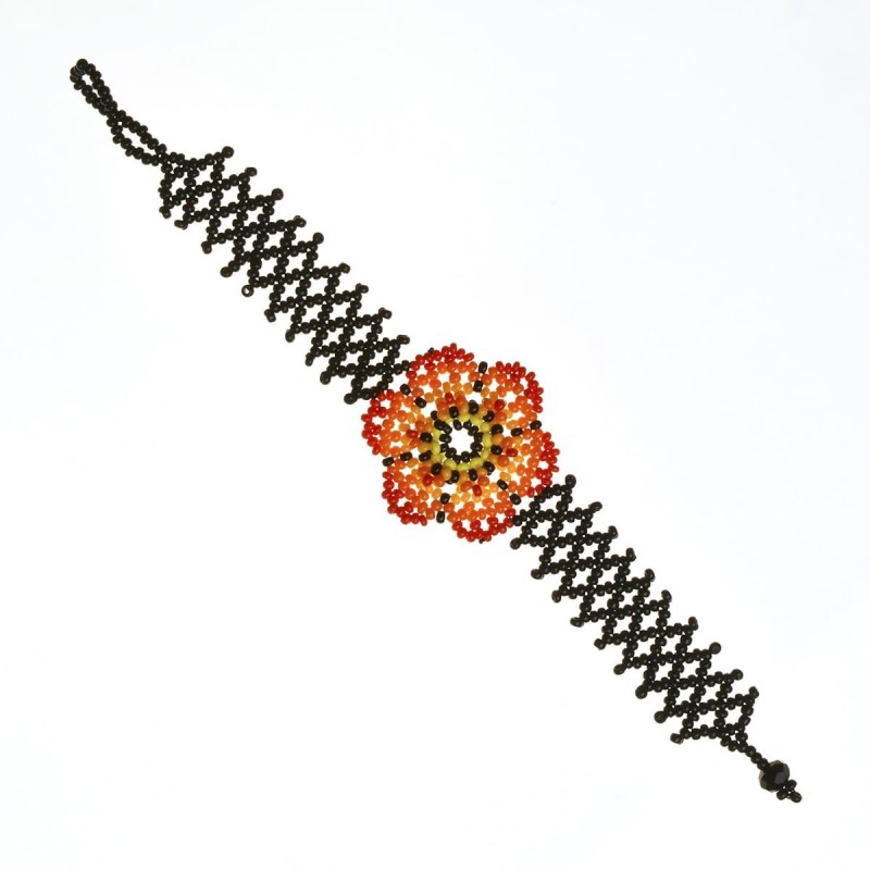 Pulsera Flor Chaquira Artesanal