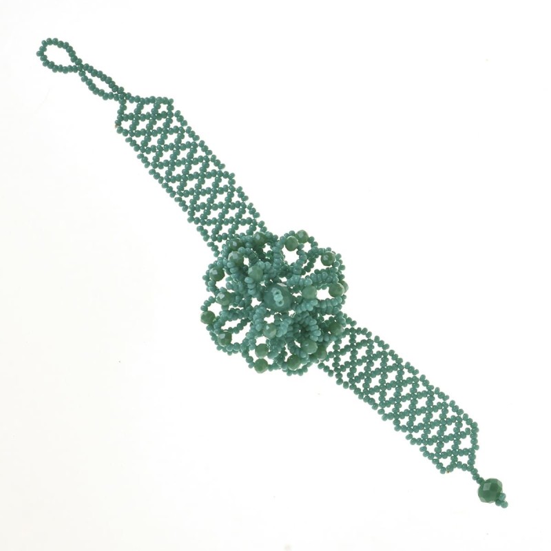 Pulsera Flor Chaquira Artesanal